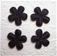 Effen satijnen bloemetje ~ 2 cm ~ Zwart - 1 - Thumbnail