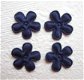 Effen satijnen bloemetje ~ 2 cm ~ Marine blauw - 1 - Thumbnail