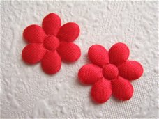 Satijnen effen bloemetje ~ 3 cm ~ Rood