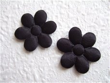 Satijnen effen bloemetje ~ 3 cm ~ Zwart