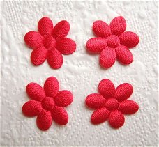 Satijnen effen bloemetje ~ 2 cm ~ Rood