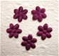 Satijnen effen mini bloemetje ~ 1 cm ~ Aubergine - 1 - Thumbnail