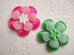 Satijnen effen mini bloemetje ~ 1 cm ~ Aubergine - 4 - Thumbnail
