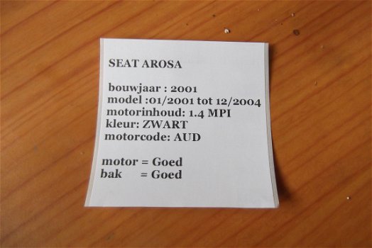 Seat Arosa 2001 1.4 MPI Onderdelen en Plaatwerk (Zwart) - 7