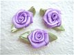 Mooi groot satijnen roosje ~ 15 mm ~ Licht paars - 1 - Thumbnail