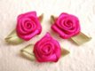 Mooi groot satijnen roosje ~ 15 mm ~ Fuchsia roze - 2 - Thumbnail