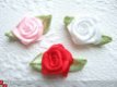 Mooi groot satijnen roosje ~ 15 mm ~ Licht roze - 4 - Thumbnail