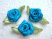 Mooie grote satijnen roosjes - 15 mm - Turquoise blauw - 2 - Thumbnail
