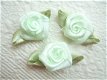 Mooi groot satijnen roosje ~ 15 mm ~ Mint groen - 2 - Thumbnail