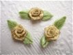 Mooi glinsterend roosje met blad ~ 10 mm ~ Goud - 1 - Thumbnail