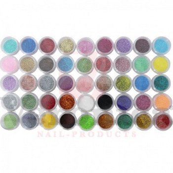 Nagel glitter MEGA PACK, 45 glitters - 1