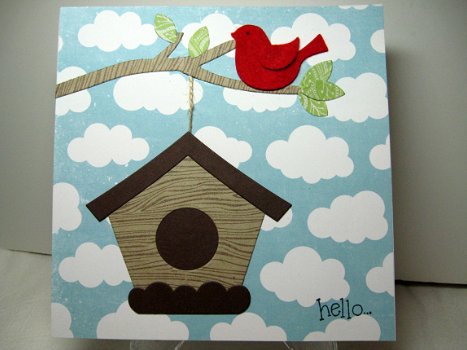 SALE NIEUW RETIRED stansen+stempels Homespun Birdhouse van My Favorite Things. - 4