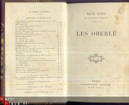 RENE BAZIN**LES OBERLE**CALMANN LEVY**hardcover - 1