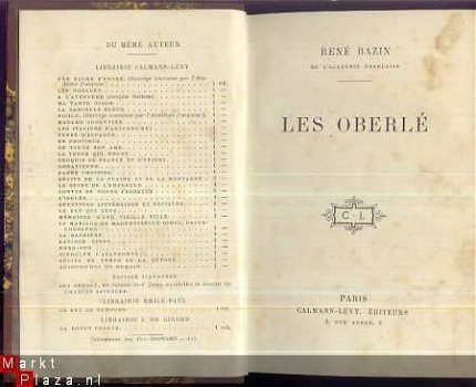 RENE BAZIN**LES OBERLE**CALMANN LEVY** - 1