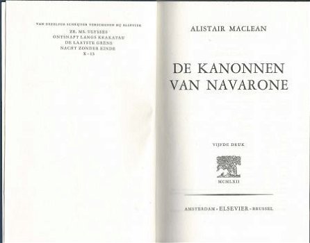 ALISTAIR MACLEAN**DE KANONNEN VAN NAVARONE**BLAUWE TEXTUUR** - 2