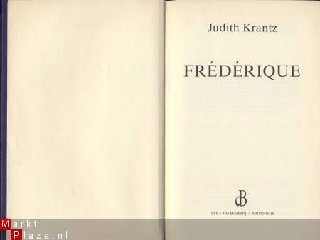 JUDITH KRANTZ**FREDERIQUE**PAARSE HARDCOVER1989*DE BOEKERIJ - 2