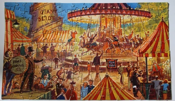 Oud puzzeltje met circus afbeelding - nr. 1