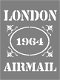 Sjabloon tekst London airmail 1964 | 29x21cm A4 sjablonen kopen - 1 - Thumbnail