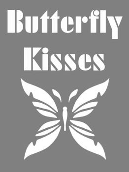 Sjabloon tekst butterfly kisses vlinder | 29x21cm A4 sjablonen vlinders - 1