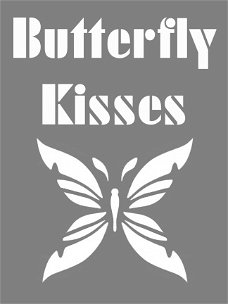 Sjabloon tekst butterfly kisses vlinder | 29x21cm A4 sjablonen vlinders