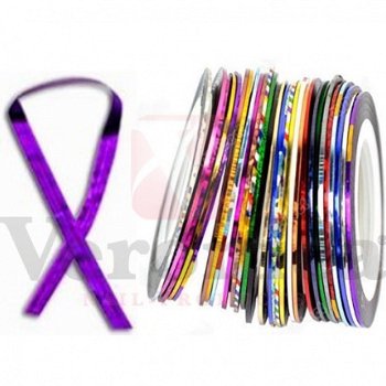 Nagel tape voor nailart, PAARS GLITTER - 1