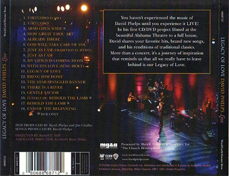 David Phelps - Legacy of love - LIVE ! - CD én DVD - 2