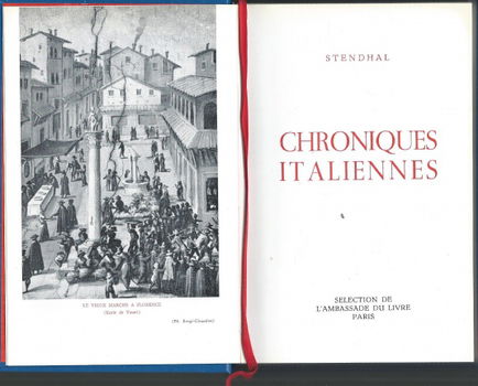 STENDHAL**CHRONIQUES ITALIENNES.**HARDCOVER SKYVERTEX BLEU**AMBASSADE DU LIVRE** - 5