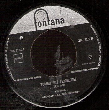 Ria Valk - Tommy Uit Tennessee- 45 rpm Vinyl Single Nederrlands - 1