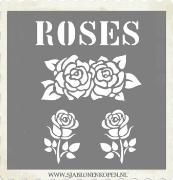 Sjabloon tekst roses en rozen 29x21cm A4 sjablonen kopen - 1