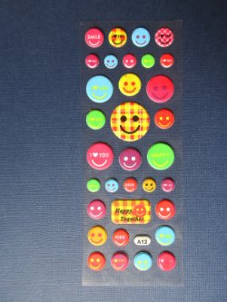 605 Kaart versier STICKERTJES SMILE... NU €0,20