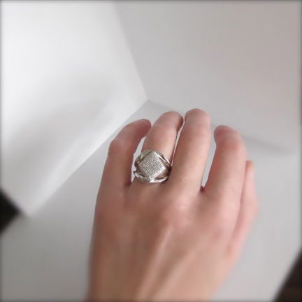 NIEUW Zilveren RING zirkonia in ruitvorm, INCLUSIEF VERZENDEN. - Afbeelding 2