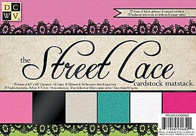 SALE! NIEUW Street Lace Solid Cardstock Matstack 4,5 X 6,5 inch 72 vel van DCWV - 1