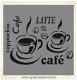 Sjabloon teksten koffie café latte 43x56cm A2 sjablonen - 1 - Thumbnail