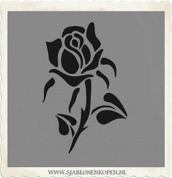 Sjabloon sierlijke roos 20.5x14.5cm sjablonen - 1