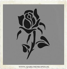 Sjabloon sierlijke roos 20.5x14.5cm sjablonen