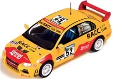 1:43 Ixo Mitsubishi Lancer EVO 7 rally 2003 New Zealand nr 52 RACC RAM109 A.Romani-D.Solà geel