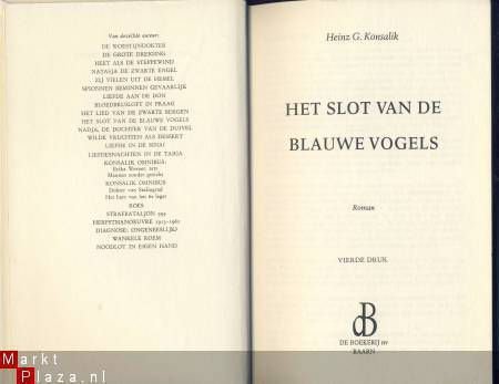 HEINZ G. KONSALIK**HET SLOT VAN DE BLAUWE VOGELS**BOEKERIJ - 2