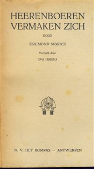 ZSIGMOND MORICZ*HEERENBOEREN VERMAKEN ZICH*LINNEN HARDCOVER - 2