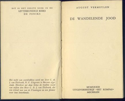 AUGUST VERMEYLEN**DE WANDELENDE JOOD**TEXTUUR LINNEN HARDCOV - 2