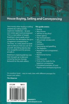 JOSEPH BRADSHAW**HOUSE BUYING, SELLING AND CONVEYANCING**HOW TO SAVE ESTATE AGENT**HARDCOVER.** - 2