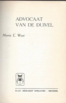 MORRIS L. WEST**ADVOCAAT VAN DE DUIVEL**RODE REINAERT IN SKYVERTEX.**D.A.P. REINAERT UITGAVE - 2