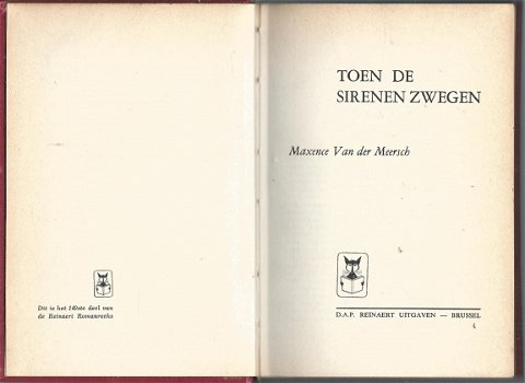 MAXENCE VAN DER MEERSCH**TOEN DE SIRENEN ZWEGEN***QUAND LES - 2