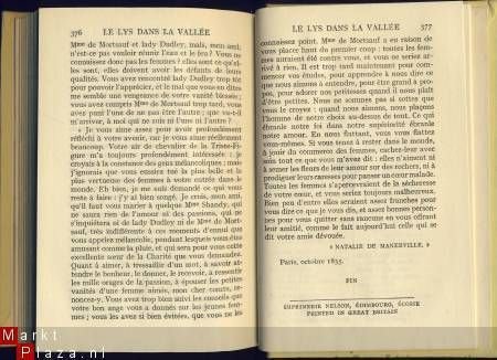 HONORE DE BALZAC**LE LYS DANS LA VALLEE**NELSON 1934**DUSTJA - 5