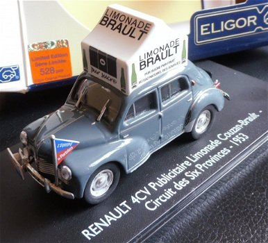 1:43 Eligor Renault 4cv 1953 Limonade reklame Eligor 101149 Publicitaire Limonade Couzan Brault - 1