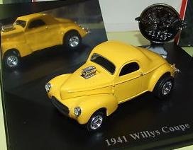 1:43 UH Willys Coupe Hot Rod custom geel - 1
