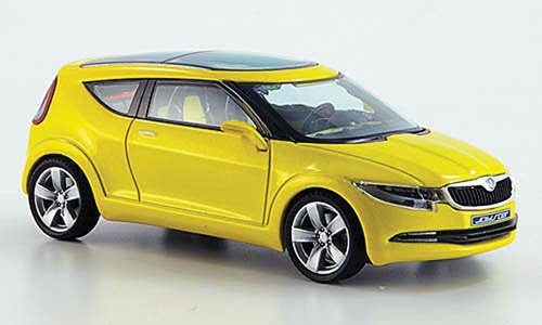 1:43 Abrex Skoda Joyster Concept Car met. geel - 0