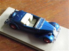 1:43 Eligor 1001 Citroen Cabriolet 1938 Traction Avant 11 BL blauw, wit interieur, rode velgen