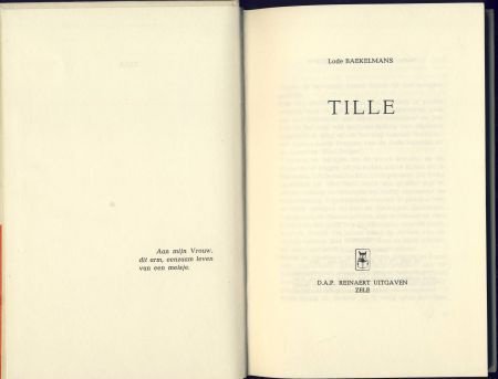 LODE BAEKELMANS**TILLE**WITTE HARDCOVER REINAERT ZELE** - 2