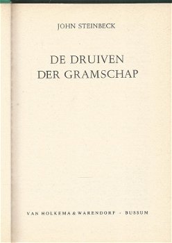 JOHN STEINBECK**DRUIVEN DER GRAMSCHAP**THE GRAPES OF WRATH**GROENE KARTONNEN HARDCOVER + DUSTJACKET - 6