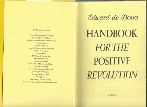 EDWARD DE BONO**HANDBOOK FOR THE POSITIVE REVOLUTION**THE AUTHENTIC BRASILIAN SCENARIO** - 5